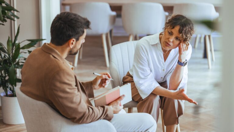 A,Therapy,Session,Featuring,A,Professional,Counselor,And,A,Client