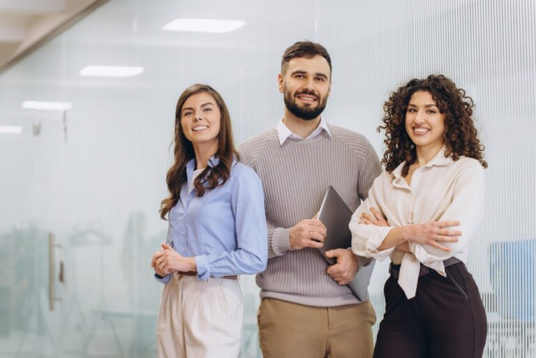 Diverse,Business,Professionals,Smiling,,Representing,Teamwork,,Ambition,,And,Corporate,Success
