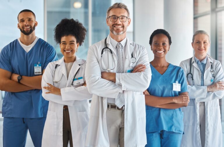 Doctor,,Team,And,Hospital,At,Work,Smile,Together,For,Portrait